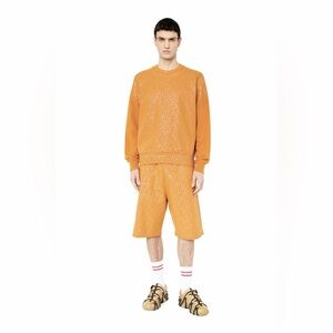 Diesel P-Marshy-Mono Shorts Monogram Embossed Brown Size S NWT $225